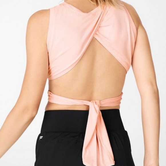 Fabletics pink wrap tie crop top tank - Picture 2 of 4
